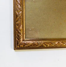Vintage Gold Ornate Leafy Composite Picture Frame Glass Holds 10" x 13"