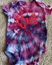Dave Matthews Band DMB Love Purple Blue Tie Dye Short Sleeve One Piece 3 months