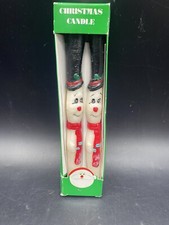 Christmas Snowman Candles 10" Snowman Candlesticks Vintage Snowman Candles Read
