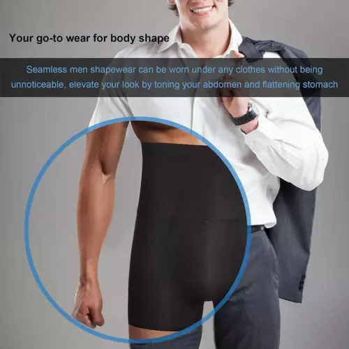 Pantalones cortos boxer de compresión cintura alta para hombre barriga más delgados moldeador de cuerpo - Imagen 9 de 15