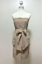 PRETTYLITTLETHING Cargo Utility Bandage Dress STONE Size AU 12 BRAND NEW