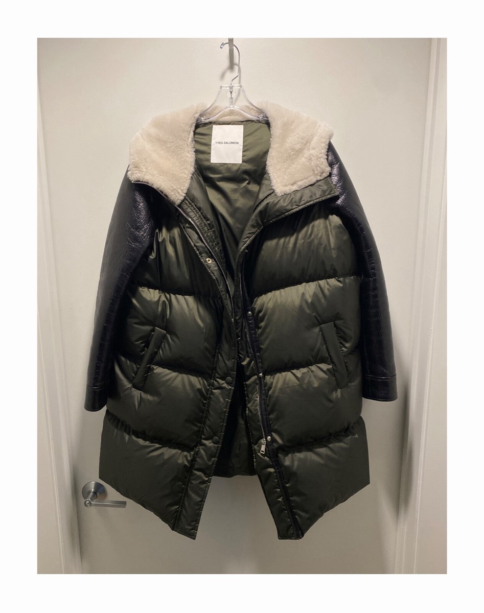 YVES SALOMON/Technical Fabric/Merino Wool, Shearling Lambskin