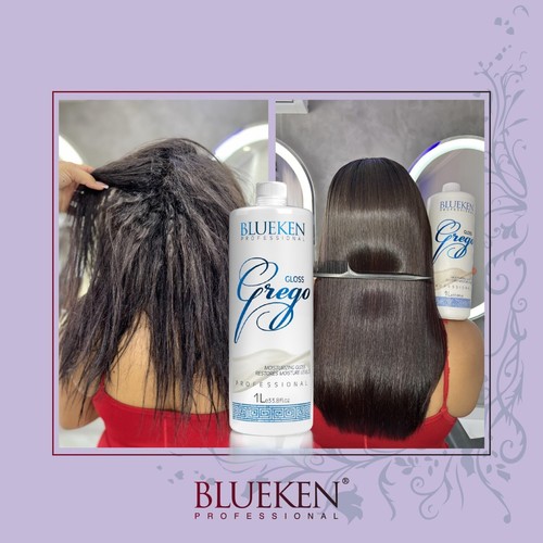 Blueken Greek Gloss Progressive Brush Hair Alignment Volume Reducer 1L 33 fl oz - Picture 5 of 9