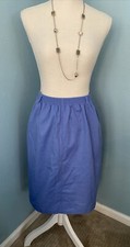 Alfred Dunner Women  s Skirt Straight Modest POCKETS Sz 8 Classic Elastic EUC