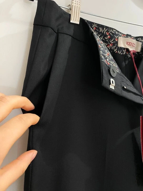 Pantaloni neri Kenzo gamba larga nuovi con etichette taglia EU 40 PREZZO AL PUBBLICO £460