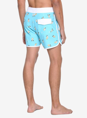 Bañador Corgi Perro Board Shorts Azul Blanco Marrón 28" Cintura - 38" Cintura NUEVO - Imagen 2 de 3