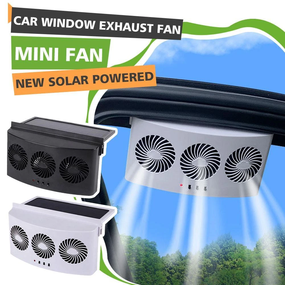 Solar Powered Car Cooling Fan Cooler Auto Window Air Vent Ventilation Exhau  GX | eBay