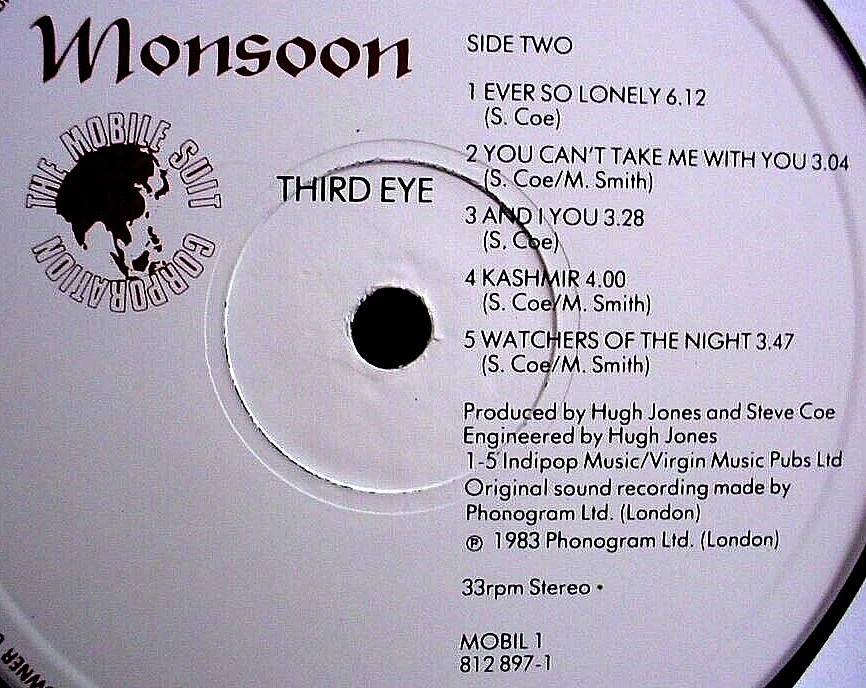 MONSOON - SHEILA CHANDRA - Third Eye - '83 UK press NM psych LP + BILL NELSON - Image 4 of 4