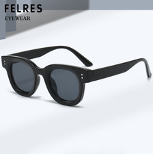 Round Sunglasses For Men Women Outdoor Driving Thick Frame Classes UV Protection