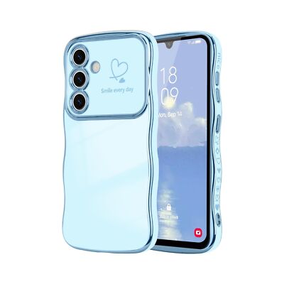 LCHULLE for Samsung Galaxy A14 4G/5G Case for Women Girls, Cute Wave Frame Cu...