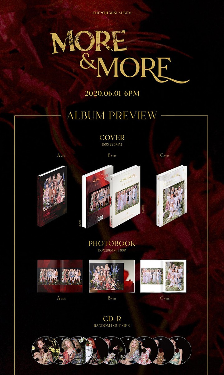 TWICE MORE & MORE Mini Album 3Ver SET+3 Photo Book+15 Card+