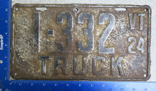 Vermont License Plate Tag 1924 24 Truck Trk #1332 1-332 - Third Issue Rare