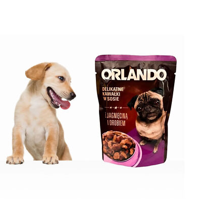 24x 100g sachets de nourriture humide pour chiens, riches en viande