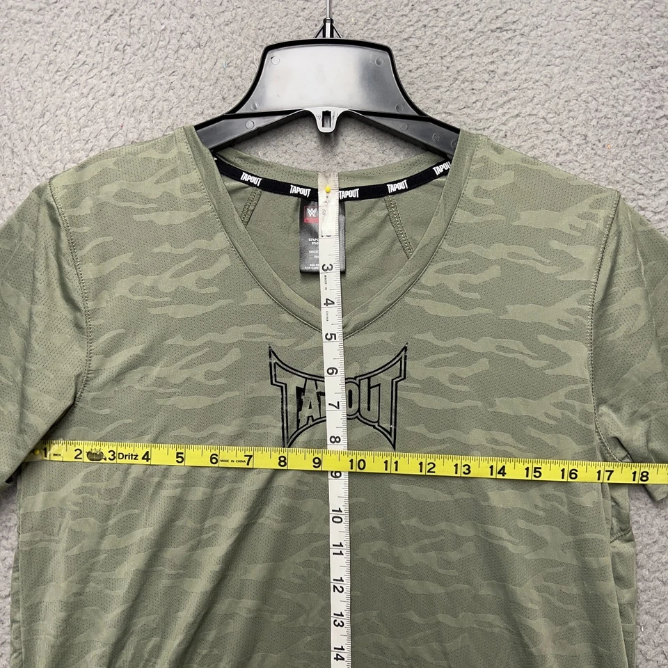 Camisa WWE Tapout Para Mujer Mediana Verde Camuflada Entrenamiento Ejercicio Gimnasio Correr Absorber Foto 2 de 4