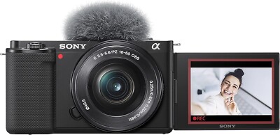 Sony Alpha ZV-E10 APS-C Interchangeable Lens Mirrorless Vlog Camera Kit Black