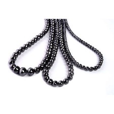 Black Diamond Faceted Beads Necklace 18-20 Inches 4 mm IGL Certified Great Shine