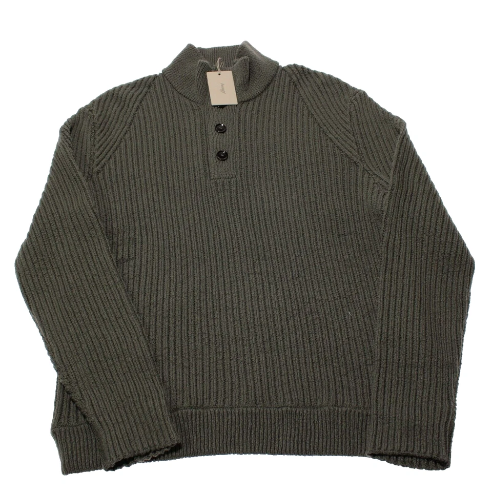 Suéter Brioni Nuevo con Etiquetas Tejido Henley Talla 56 EE. UU. 2XL Verde Oliva 100% Algodón Foto 3 de 4