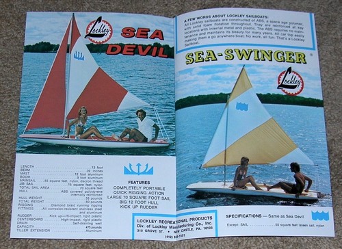 LOCKLEY Sea Witch Devil Swinger Sun Catcher Sailboat Boat Dealer Sales Brochure - Picture 2 of 3