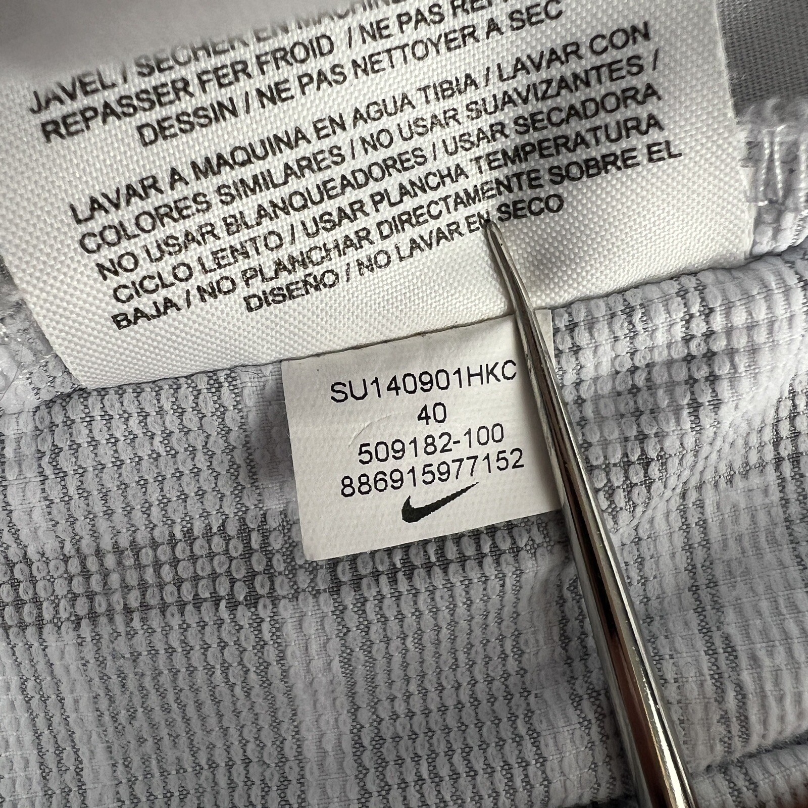 Nike Golf Shorts Men&rsquo;s 40 Dri-Fit Tour Performance White Gray Plaid Shirt Band