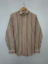 Paul Smith London Striped Men Multicolor Cotton Shirt Made in Italy Size 15,5/39