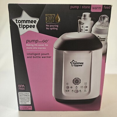 Tommee Tippee Pump & Go Intelligent Pouch & Baby Bottle Warmer System NIB