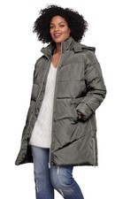 Ellos Women's Plus Size Long Puffer Coat