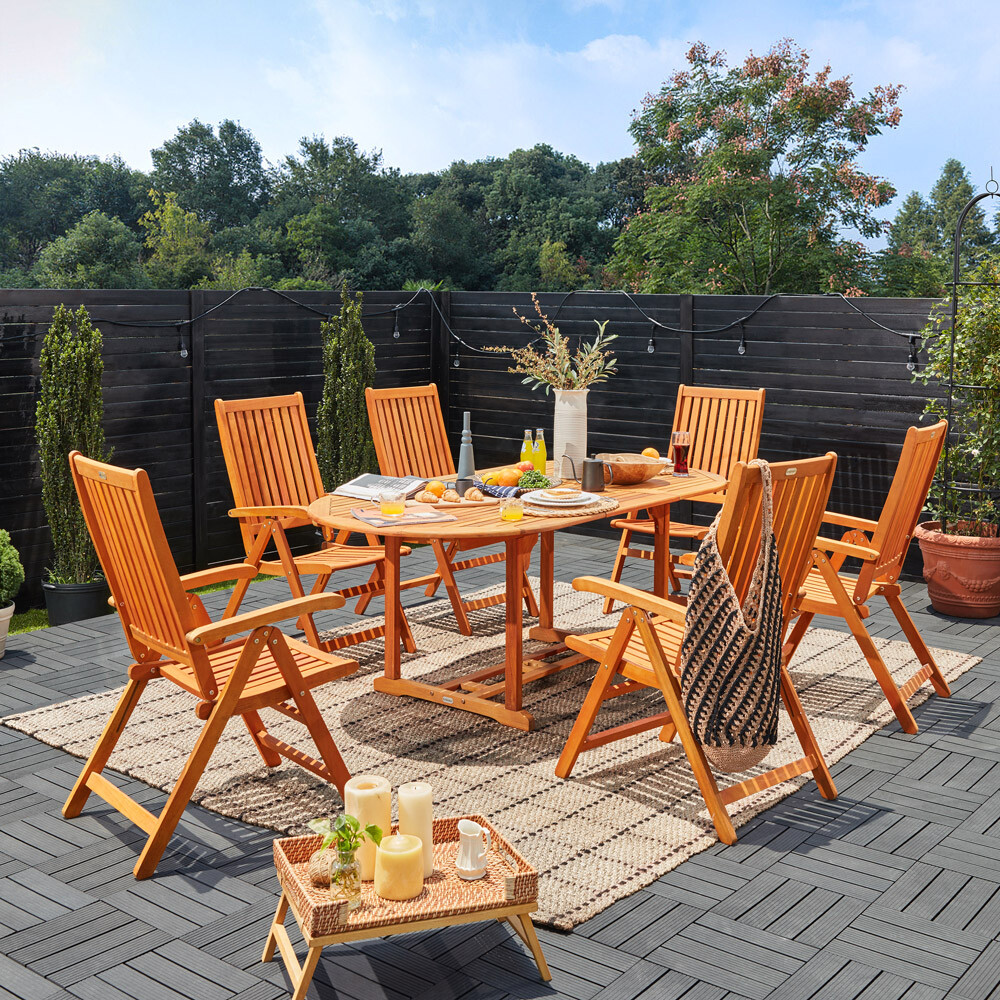 DEUBA® Wooden Garden Dining Table & Chairs Set FSC® Certified Wood