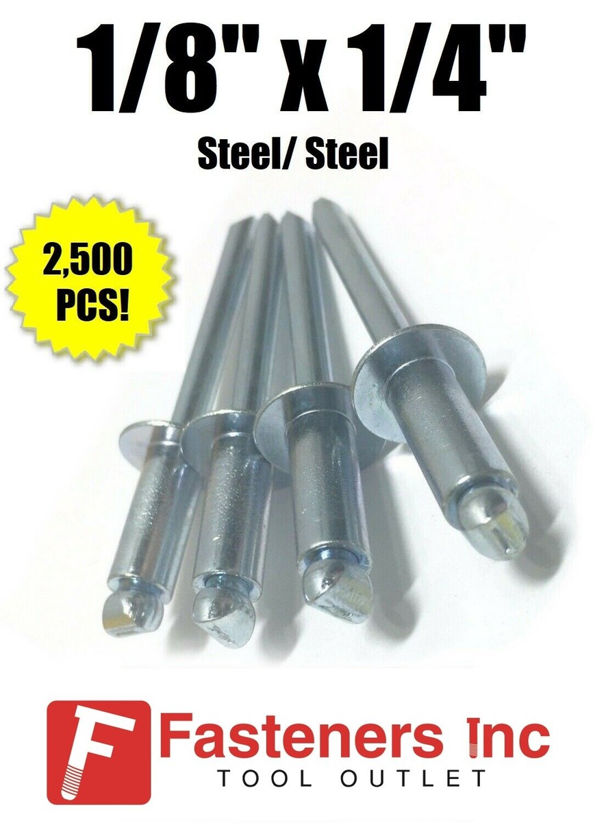 250 Rivetti Pop In Acciaio 4-4 1/8 X 1/4 Zincati - Brighton RIV-SB4-4B