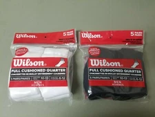 New Mens Wilson 5 Pk. Full Cushioned Quarter Socks. 2 Colors to Choose.