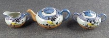 3pc Tea Pot Creamer Sugar Bowl Hand Painted Made In Japan Lusterware