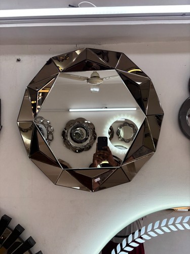 Eclipse Designer Sunburst Frame Glass Wall Mirror (Brown, 24*24 Inches) - Picture 4 of 7