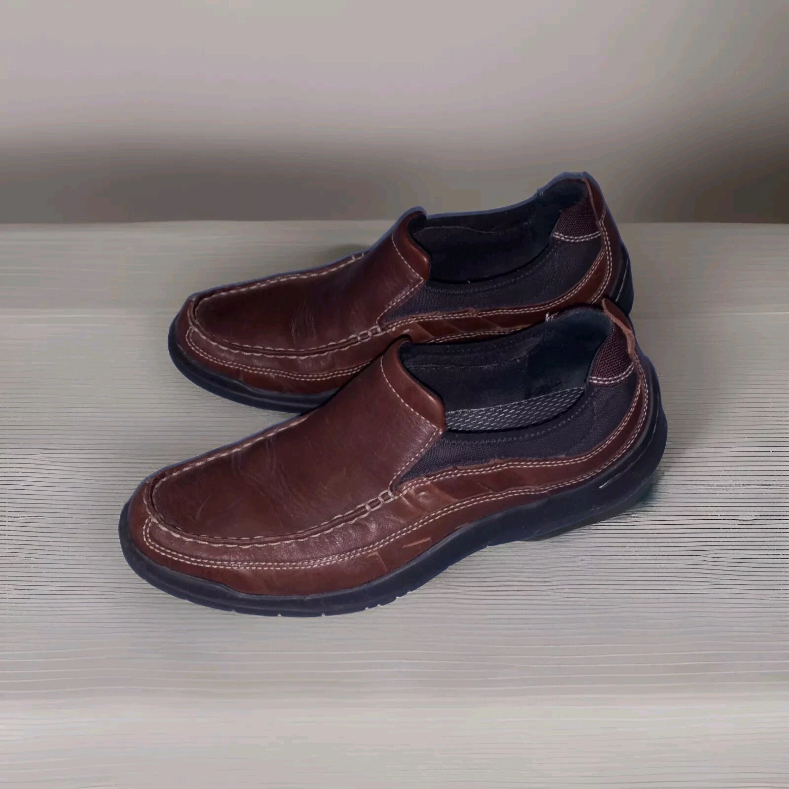 Mocassini slip on Clarks uomo AXL 82214 (leggeri punto mocassino marrone) 9 m