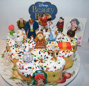 Disney Beauty And The Beast Cake Toppers Set Of 14 With Figures Ring And Tattoo Ebay