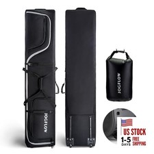 Ski Bag 360  Fully Padded Ski Bag with Wheels, 1200D Fits 175cm skis Black