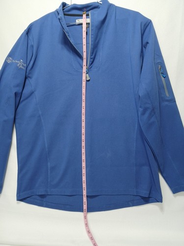 Peter Millar Northern Trust Open Quarter Zip Pullover Ärmel Reißverschlusstasche Größe M - Bild 10 von 13