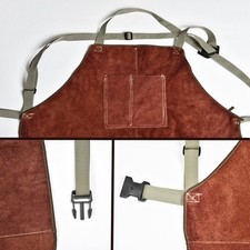 Double Layer Cowhide Welding Apron 105 x 60 cm with Heat Resistant Gloves