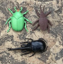 Plastic Toy Bugs. Lot Of 3. Used