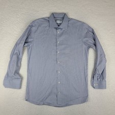 ETON Dress Shirt Mens 16.5 / 42 Blue Check Slim Fit Signature Twill Button Up 