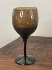 Lenox  Dusk Shadow  Smoked Amber/Brown Wine Glasses 6" H 