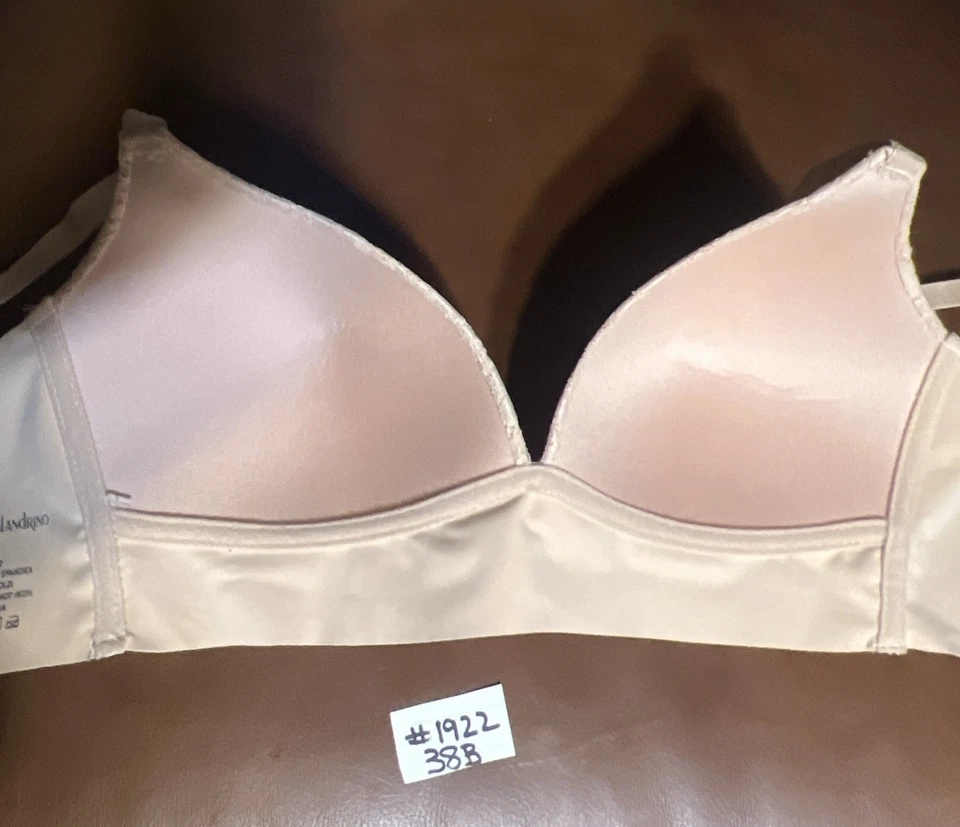 NWOT CATHERINE MALANDRINO 38B BEIGE DAMASK WIREFREE SEAMLESS BRA #1922 - Image 4 of 4