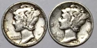 (2) Mercury Dimes - VF - 1943S 1944S - #1561ED FREE SHIPPING