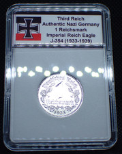 Third Reich *1935-A* 1 Reichsmark Coin Nazi Germany in Case Rare Nickel J.354