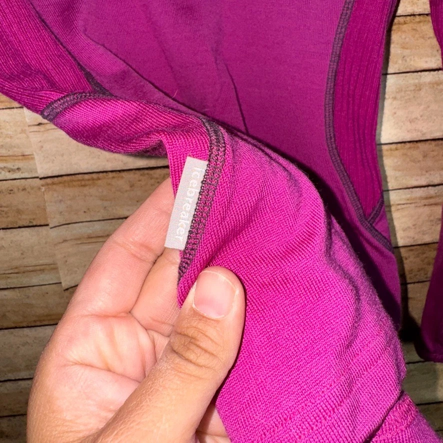 Pullover IceBreaker XS rosa brillante Merino Sport 320 lana cuarto cremallera para mujer Foto 4 de 4
