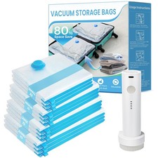 Vacuum Seal Bags for Clothing Travel, 12 Pack Vacuum Storage Bags for Clothes...