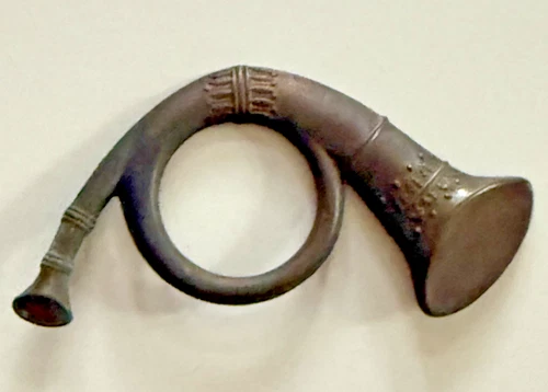 Civil War Union Infantry Bugle Kepi Hat Insignia Brass Horn Badge