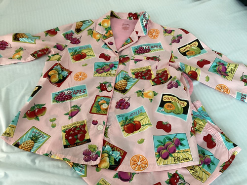 NWOT Nick  & Nora FRUIT LABELS Pajamas  SZ XXLarge 100% Cotton