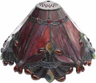 S10021 Tiffany Style Stained Glass Baroque Lampshade (13-Inch Wide Red)