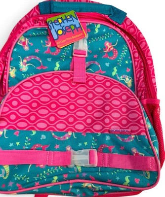 Stephen Joseph Mermaid All Over Print Backpack Teal Pink Girls School Bag NWT