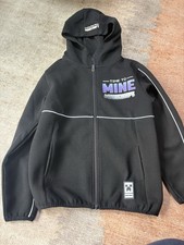 Minecraft Kids Black Zip Hoodie Age 9-10 Years 140cm Time To Mine Reflective