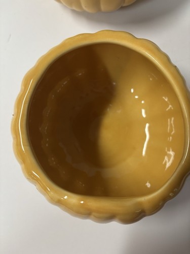 Set Of 3 Williams Sonoma Orange Pumpkin Individual Soup Bowls W/Lids Fall Winter - Picture 5 of 10